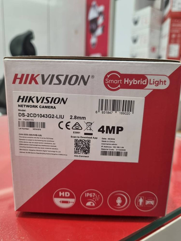 دوربین مداربسته 4 مگاپیکسل هایک ویژن مدل DS-1043G2-LIU