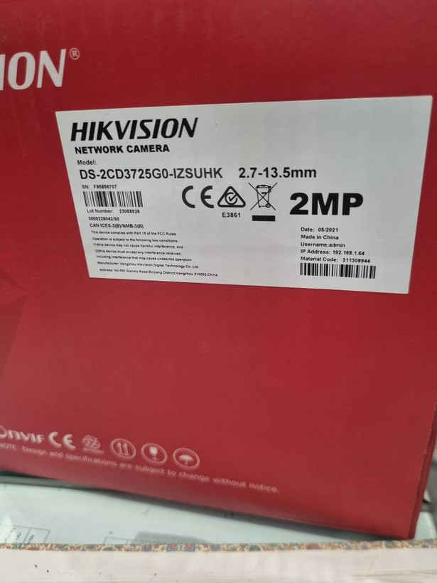 دوربین 2 مگاپیکسل موتورایز دام هایک ویژن مدل DS-2CD3725G0-IZSUHK